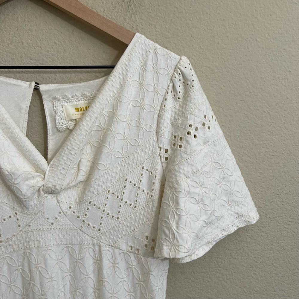 Anthropologie White Eyelet Maxi Dress - Picture 8 of 16